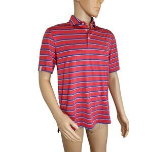 Polo Ralph Lauren Mens Size M Polo Shirt RLX Red Multi, Striped Short Sleeve (19